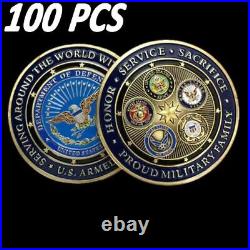 100 PCS Army Collectible Navy Militaria Air Force US Collection Challenge Coin
