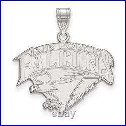 10K White Gold United States Air Force Academy Large Pendant by LogoArt 1W017USA