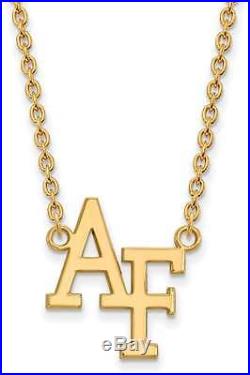 10K Yellow Gold United States Air Force Academy Large Pendant LogoArt Necklace
