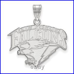 10k White Gold United States Air Force Academy Falcons Mascot Name Pendant