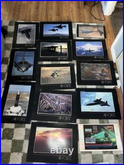12 VINTAGE US AIR FORCE AIRCRAFT LITHOGRAPHs 17x23 POSTERS FREE SHIP