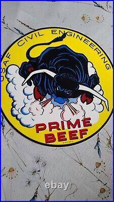 12 Vintage Original 1981 USAF Civil Engineering Prime Beef Sticker HUGE