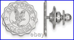 14K White Gold United States Air Force Academy Crest Lapel Pin by LogoArt