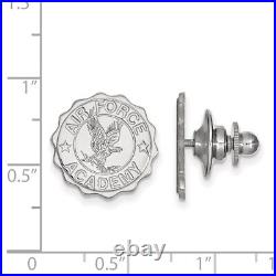 14K White Gold United States Air Force Academy Crest Lapel Pin by LogoArt