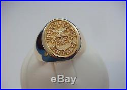 14K YELLOW GOLD UNITED STATES AIR FORCE MEN`S SOLID SIGNET RING 15.8 GRAMS