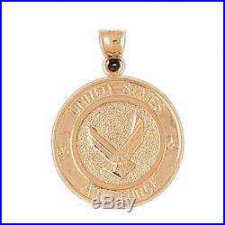 14K or 18K Gold United States Air Force Pendant (Yellow, White or Rose) GV4634