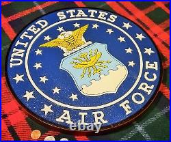 14 USAF vtg wood speaker podium plaque airforce military wood carving art sign