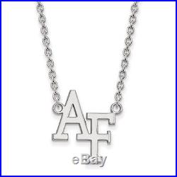 14k White Gold United States Air Force Academy Large Pendant with Necklace 4W012US