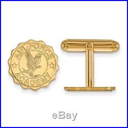 14k Yellow Gold LogoArt United States Air Force Academy (USAFA) Crest Cuff Link
