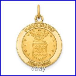 14k Yellow Gold U. S. AIR FORCE Insignia Disc Pendant for Womens 1.66g