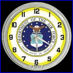 16 United States Air Force Sign Yellow Neon Clock 16 United States Air Force Sign Yellow Neon Clock