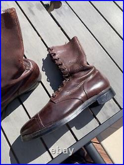 1940's 1950's World War Two WWII Korea Army Air Force Paratrooper Jump Boots 9.5