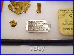 1940's WW2 Pilot US Army Air Force Grouping ID Cards Dog Tag Hat Badges Named
