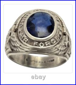 1940s UNITED STATES AIR FORCE PILOT'S RING STERLING SILVER Sz8.75