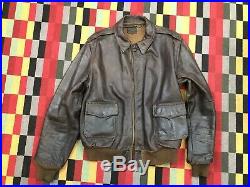 1940s WWII A-2 Horsehide Leather Flight Jacket Bronco MFG Corp. USAAF AIR FORCE