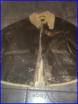1940s WWII USAAF D-1 Medium Leather Shearing Jacket Army Air Force Ground Forces