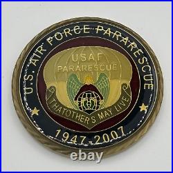 1947-2007 USAF Still Living By The Motto Numbered PJ Pararescue Challenge Coin 1947-2007 USAF Still Living By The Motto Numbered PJ Pararescue Challenge Coin