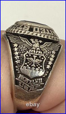 1947 UNITED STATES AIR FORCE RING STERLING SILVER Sz 9.25 21.3 Grams
