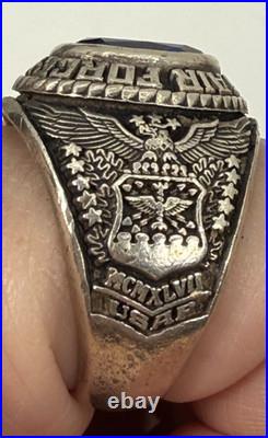 1947 UNITED STATES AIR FORCE RING STERLING SILVER Sz 9.25 21.3 Grams