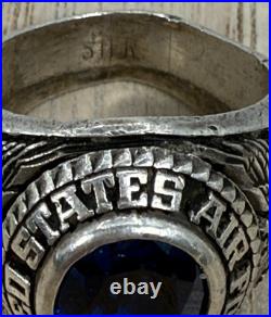 1947 UNITED STATES AIR FORCE RING STERLING SILVER Sz 9.25 21.3 Grams