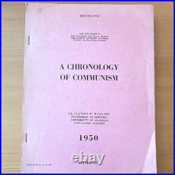 1950 Air University Chronology of Communism RESTRICTED USAF Cold War Rare