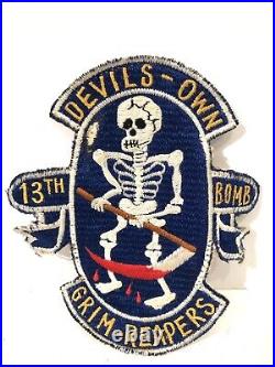 1950's Japanese Made USAF 13th Bomb Squadron Patch, Grim Reapers, A-26, B-57