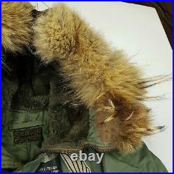 1950's USAF N-2B Flight Jacket Parka, With Squadron Patch / Name Tag, Size Small