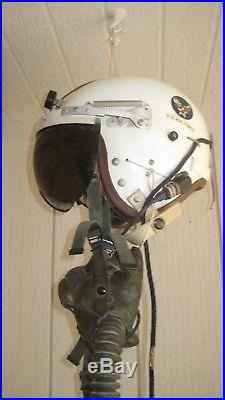 1950's U. S Air Force P-4A Flight Helmet With Oxygen Mask Electrical Headset NICE