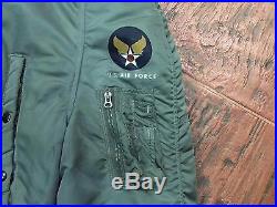 1950s N3B Winter Parka Flight Jacket Medium USAF Vintage Real Fur Hood Snorkel