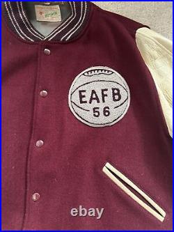 1956 edwards air force base letterman jacket Leather Sleeves Mens Size 40 Rare