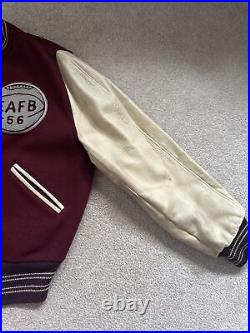 1956 edwards air force base letterman jacket Leather Sleeves Mens Size 40 Rare