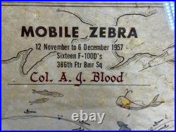 1957 USAF Operation Mobile Zebra Map 386th F-100 Squadron Cold War Rarity