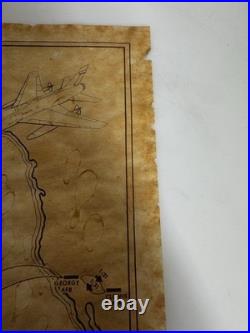 1957 USAF Operation Mobile Zebra Map 386th F-100 Squadron Cold War Rarity