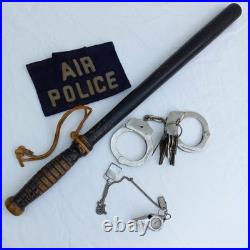 1958-66 USAF Air Police Squadron 6314th Force Handcuffs Club Arm Band Whistle