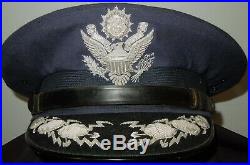 1960's US Air Force USAF GENERAL OFFICER DIRECT BULLION EAGLE Visor Cap Hat USAF