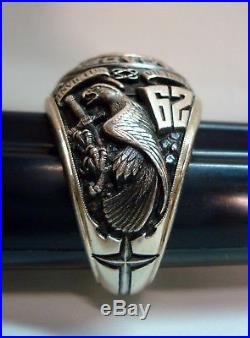 1962 US Air Force Academy 14k Class Ring Vietnam Falcon Red Tags Rare