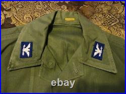 1964 Vietnam Us Air Force Colonel Ss Shirt Og107 Sateen- Goddard Director/c-info