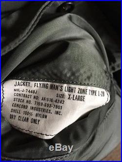 1970 Vietnam War USAF L2B FLIGHT JACKET US Air Force Mil. Uniform Sz XL