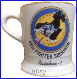 1970s 48TH FIGHTER SQUADRON UNITED STATES AIR FORCE COFFEE MUG, RAINBOW 1