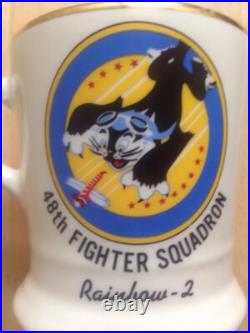 1970s 48TH FIGHTER SQUADRON UNITED STATES AIR FORCE COFFEE MUG, RAINBOW 2