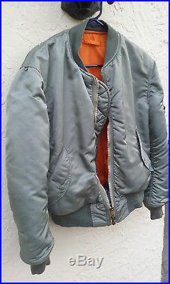 1974 Authentic Ma-1 U. S. Air Force Flight Jacket Made In Usa! Heavy Duty
