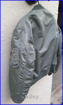 1974 Authentic Ma-1 U. S. Air Force Flight Jacket Made In Usa! Heavy Duty