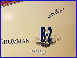1980s B-2 STEALTH BOMBER SIGNED PRINT NORTHROP GRUMMAN TEST PILOT STALEY USAF