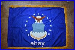 1990 USAF Air Force Blank Embroidered Organizational Flag w Fringe 3'x4