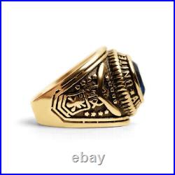 1.25ct Lab-Created Sapphire United States Air Force Ring 14k Yellow Gold Plated