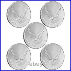 1 oz United States Armed Forces Air Force Silver Round (New Lot of 5)
