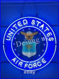 24x24 United States Air Force Neon Sign Lamp Light With HD Vivid Printing JY