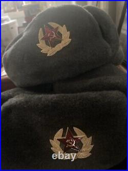 2 AUTHENTIC Russian Air Force Caps Cold Weather