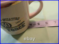 2 Qty Vintage Original Silver & 50th Anniversary Usaf Air Force Mugs Coffee Cups