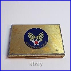 40s Vintage McClellan Field AFB gold compact